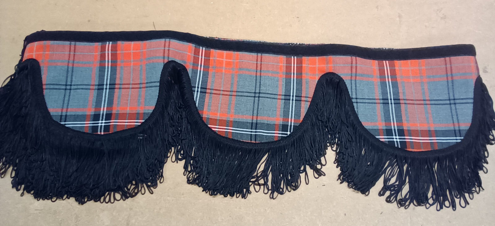 Short Description for Orange Tartan Whiterig Truck Curtains