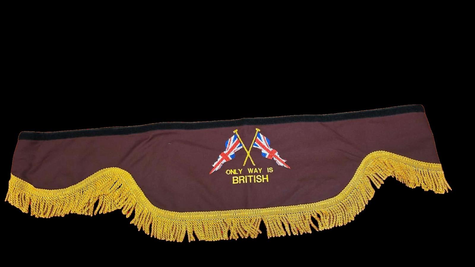 “Only Way Is British” Truck Pelmet Whiterig Truck Curtains