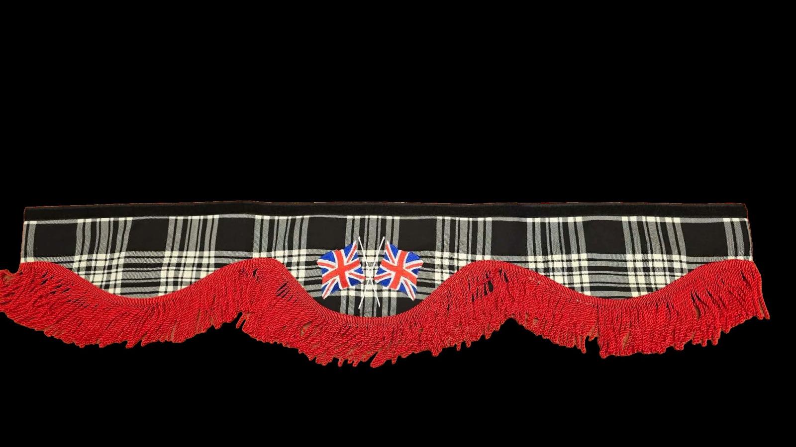 Whiterig Menzies Black Tartan Truck Pelmet  Whiterig Truck Curtains